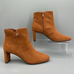 NEW Alfani Women’s PAAM Faux Leather Sleek Booties Brown Size 8.5M